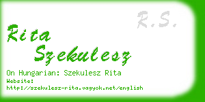 rita szekulesz business card